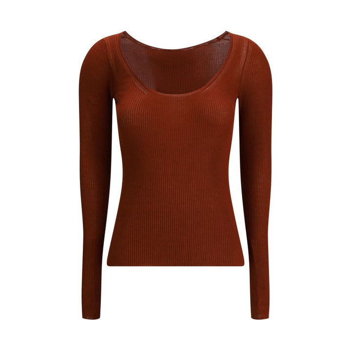 Petar Petrov Orange Silk Long Sleeve T-Shirt