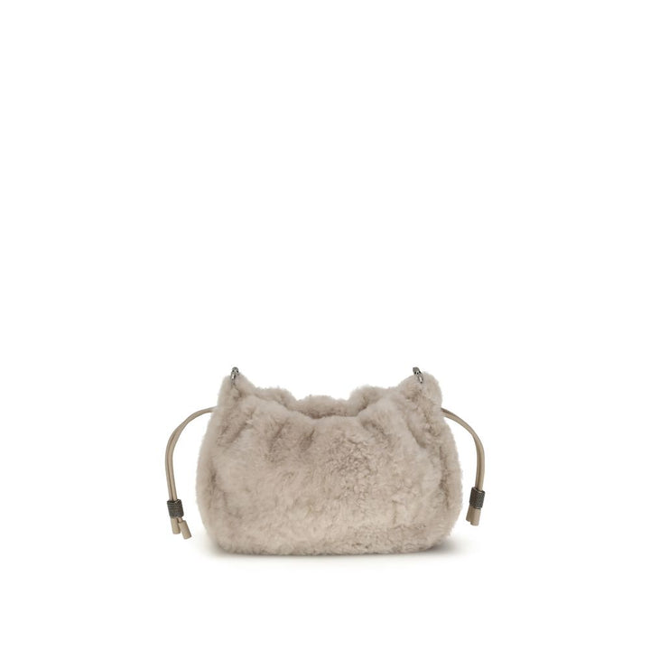 Brunello Cucinelli Gray Fur Shoulder Bag