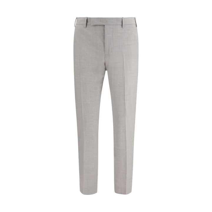 PT Torino Gray Wool Oves Aries Dress Pants