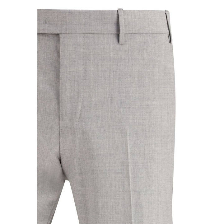 PT Torino Gray Wool Oves Aries Dress Pants