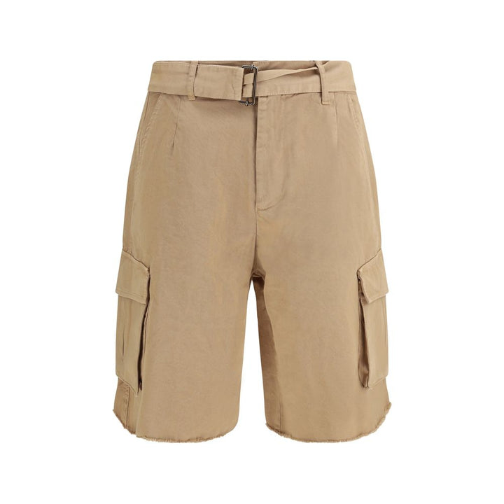 Laneus Beige Cotton Bermuda Shorts