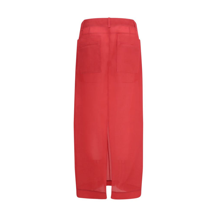 Khaite Multicolor Silk Midi Skirt