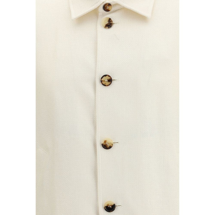 Brunello Cucinelli White Silk Shell Jacket