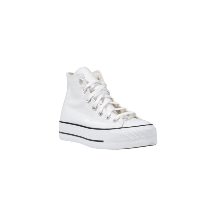 Converse White Polyester Platform Sneakers