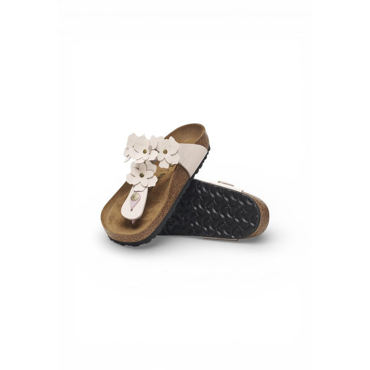 Birkenstock Pink Leather Flat Sandals
