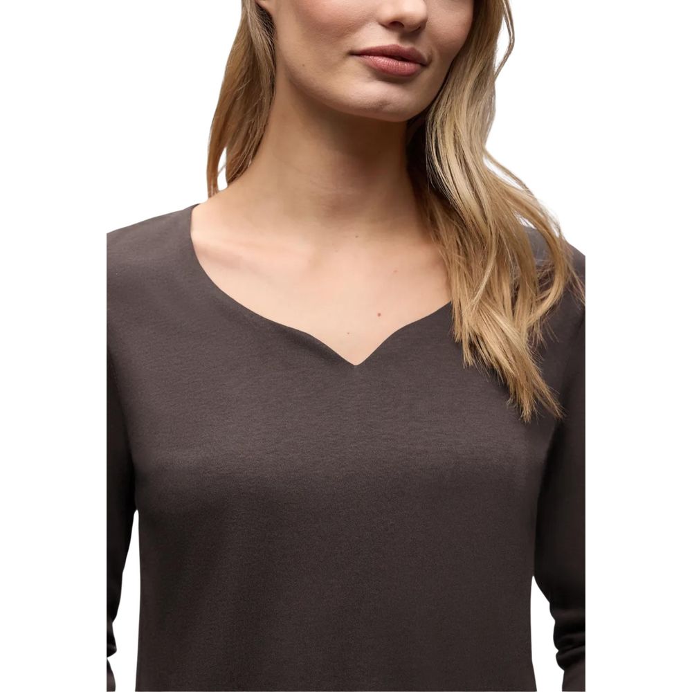 Street One Brown Cotton Long Sleeve T-Shirt