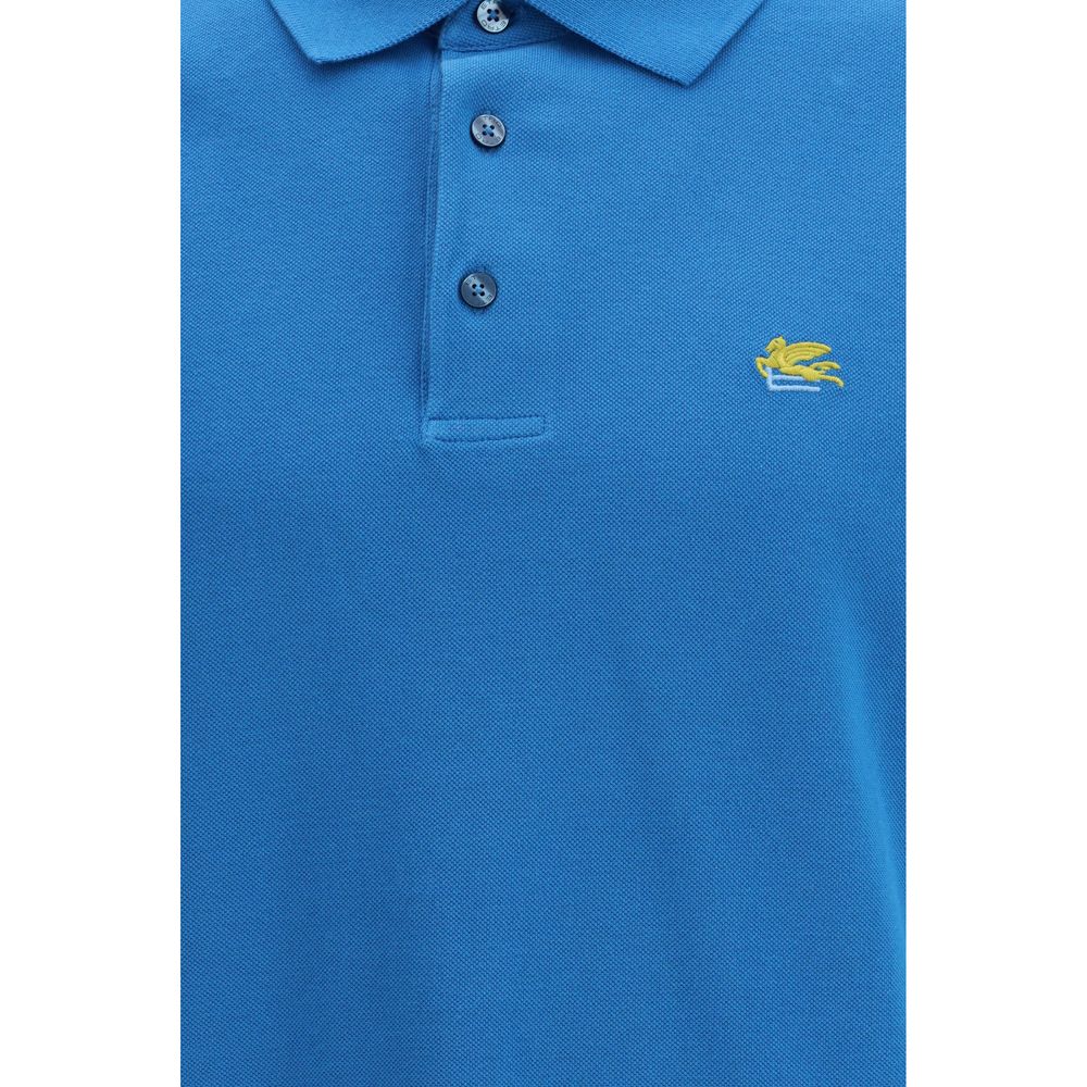 Etro Blue Cotton Polo Shirt