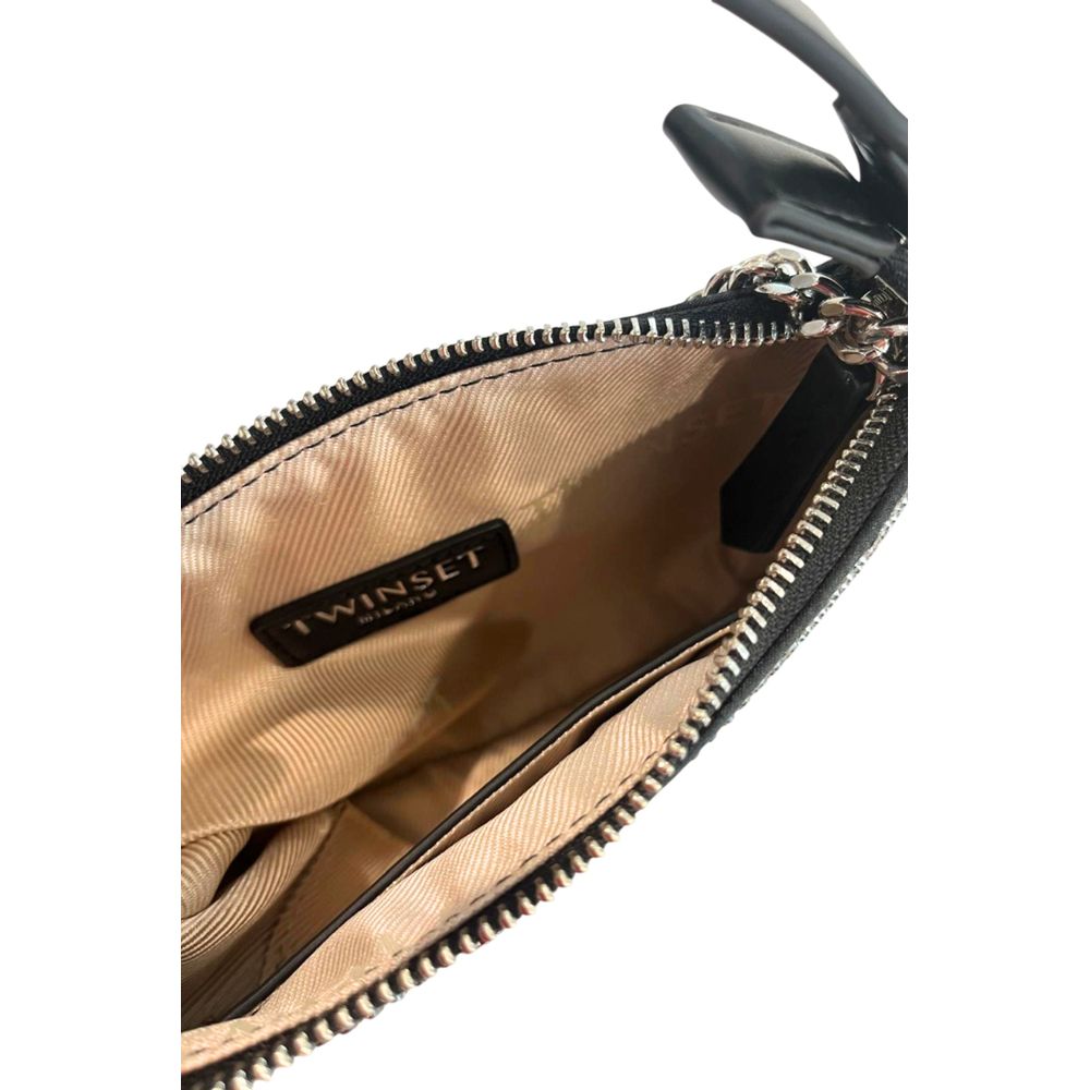 Twinset Black Polyurethane Women Shoulder Bag