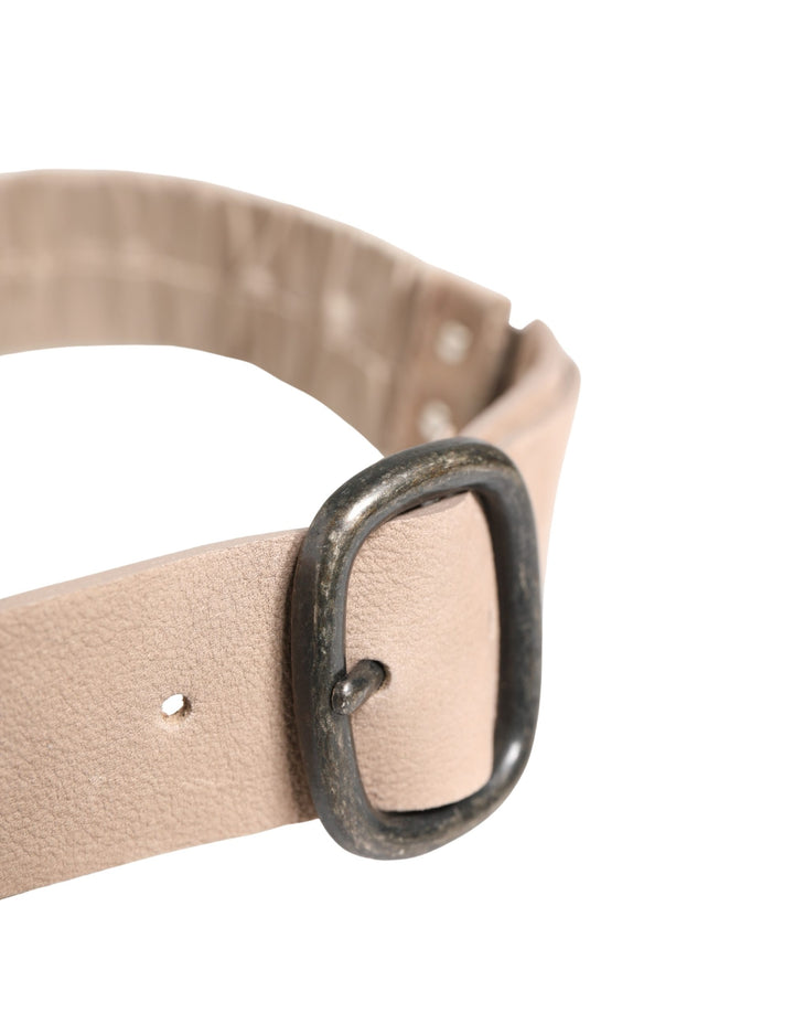 GF Ferre Women Beige Polyester Silver Metal Buckle Waist Belt