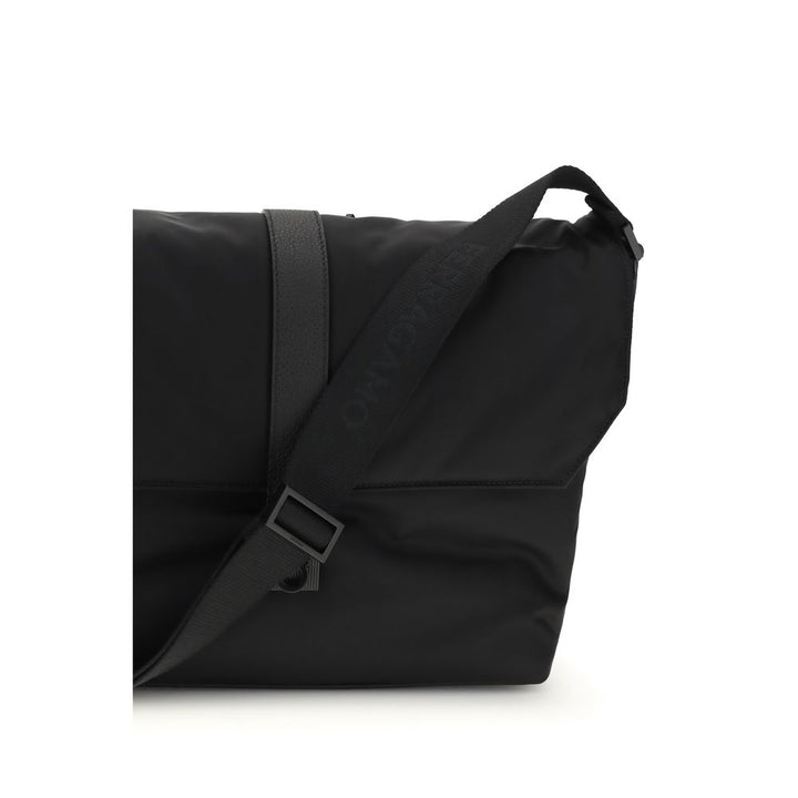 Ferragamo Black Nylon Shoulder Bag