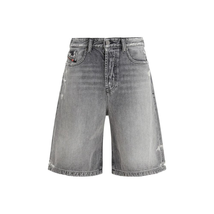 Diesel Gray Cotton Bermuda Shorts