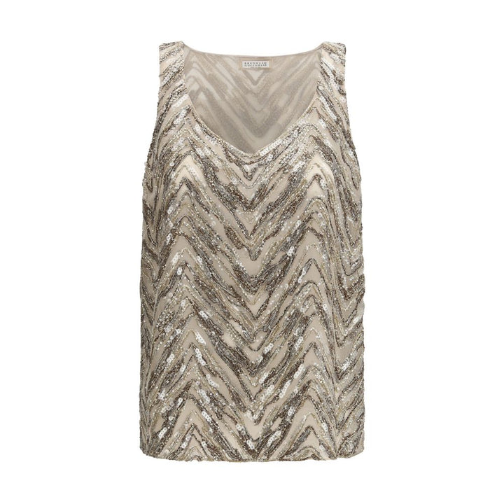 Brunello Cucinelli Beige Silk Blouse