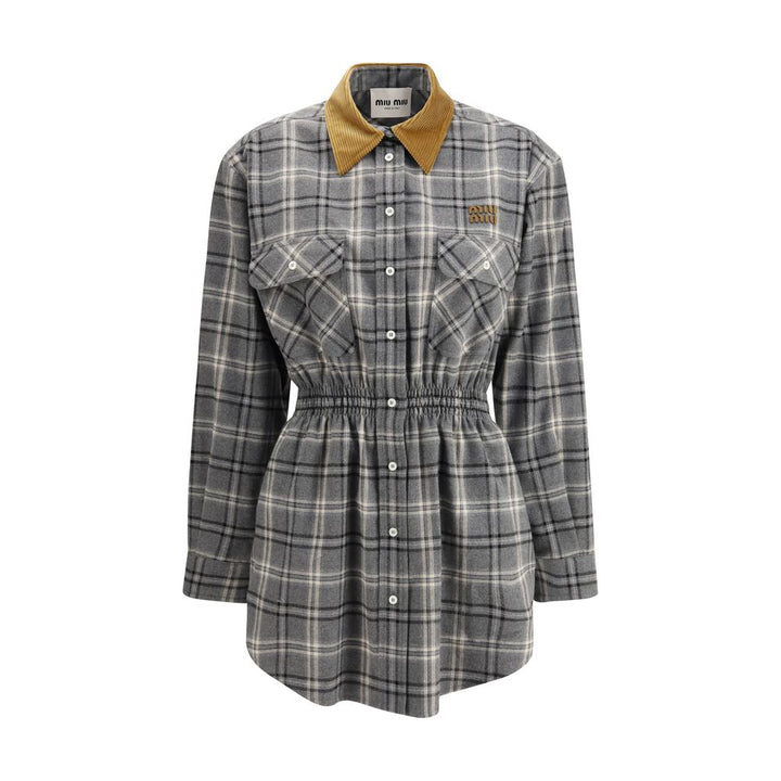 Miu Miu Gray Cotton Casual Dress