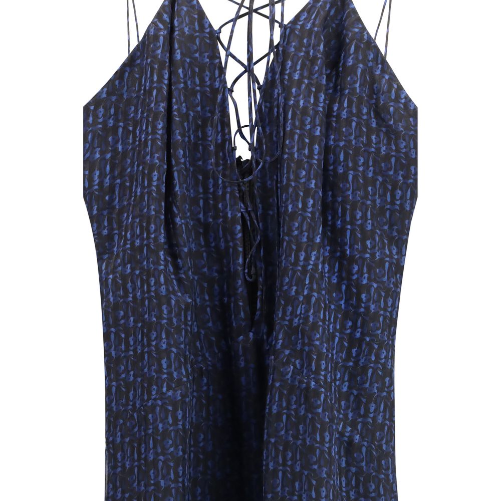 Kristina Ti Blue Silk Casual Dress