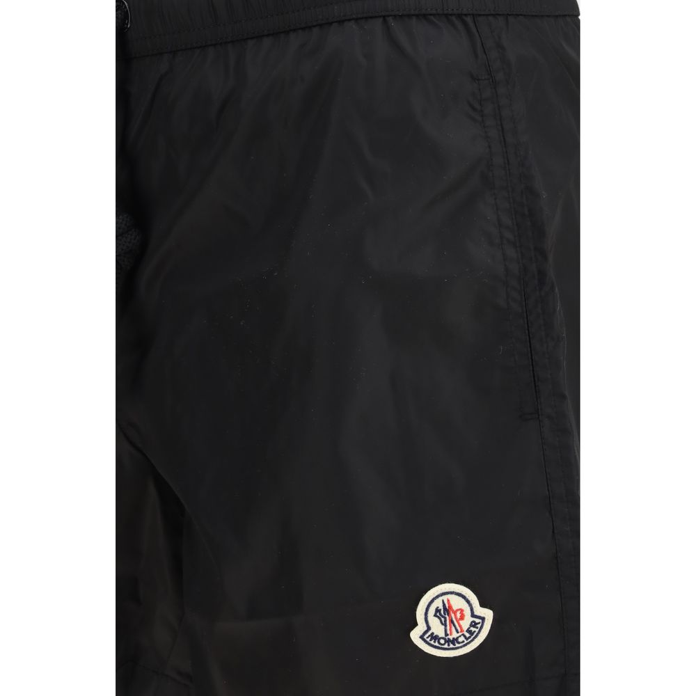 Moncler Black Polyamide Swim Shorts