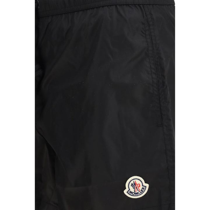 Moncler Black Polyamide Swim Shorts