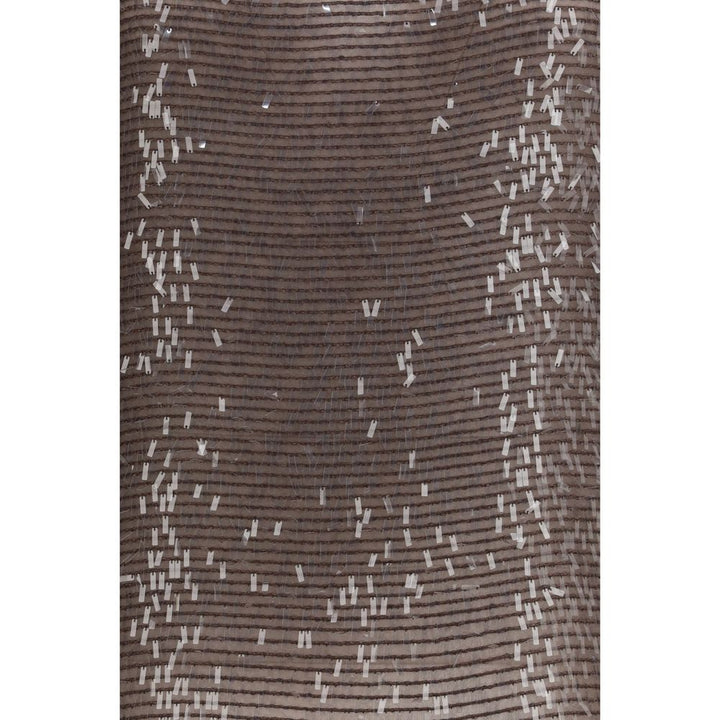 Brunello Cucinelli Brown Silk Sleeveles T-Shirt