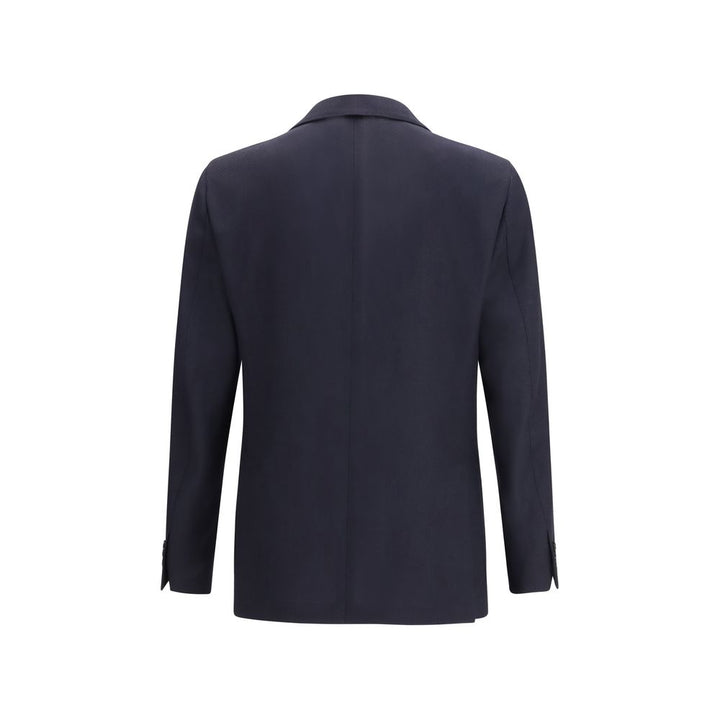 Lardini Blue Fleece Wool Blazer