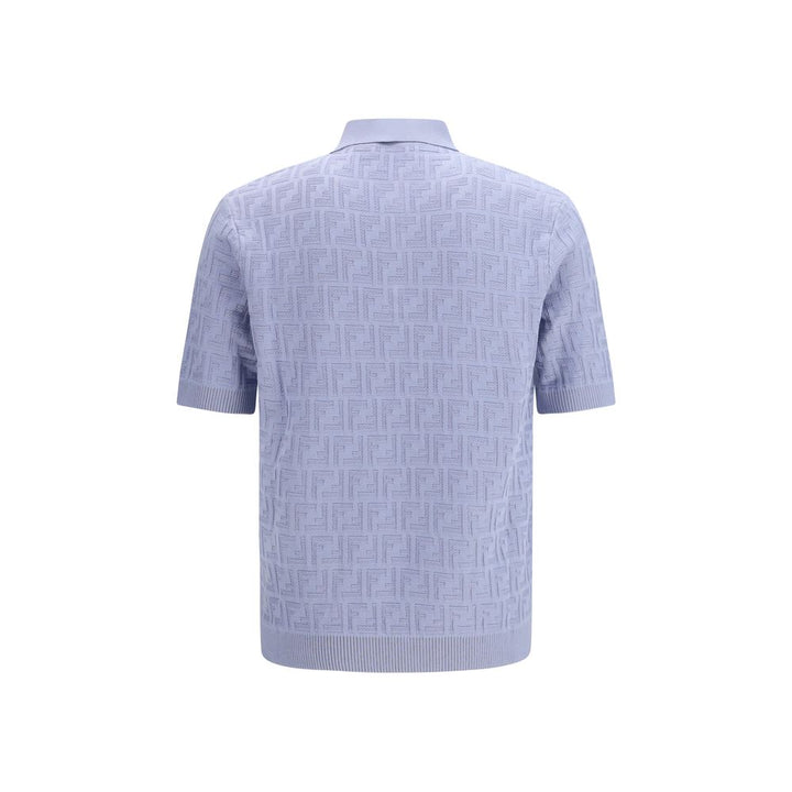 Fendi Blue Cotton Polo Shirt