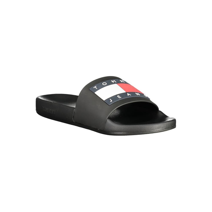 Tommy Hilfiger Black Polyurethane Men Slipper