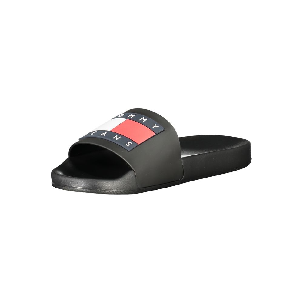 Tommy Hilfiger Black Polyurethane Men Slipper