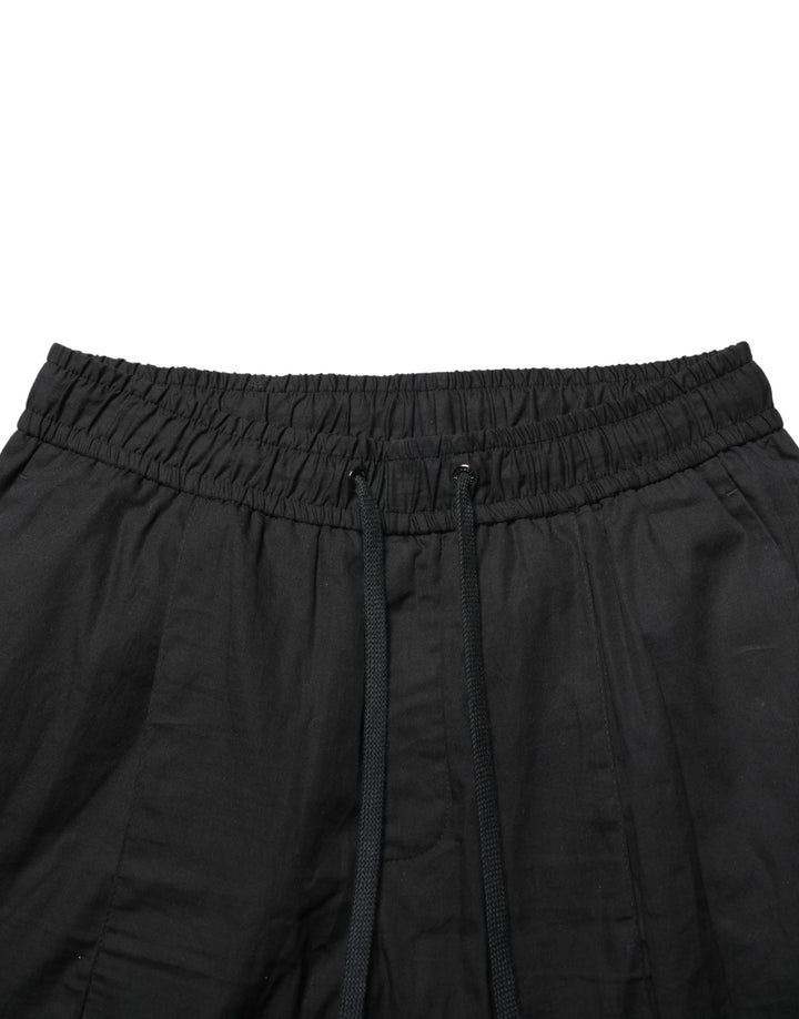 Dolce & Gabbana Black Cotton Skinny Men Jogger Trouser Pants