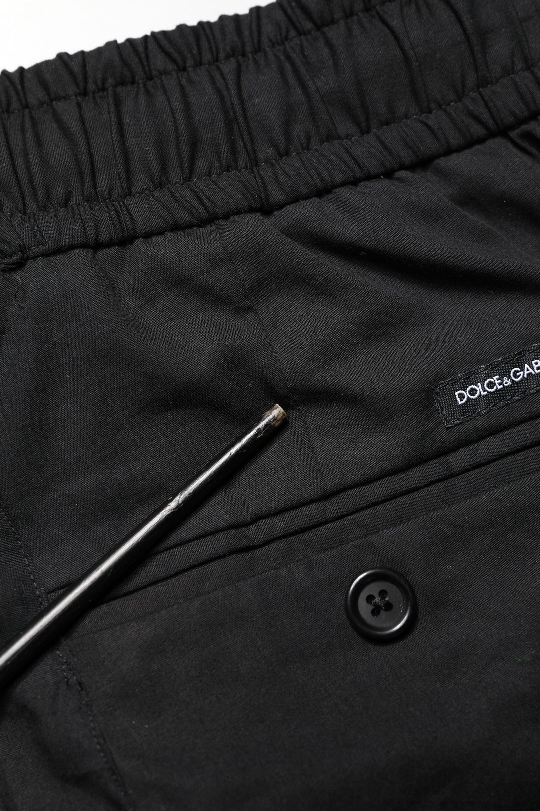 Dolce & Gabbana Black Cotton Skinny Men Jogger Trouser Pants