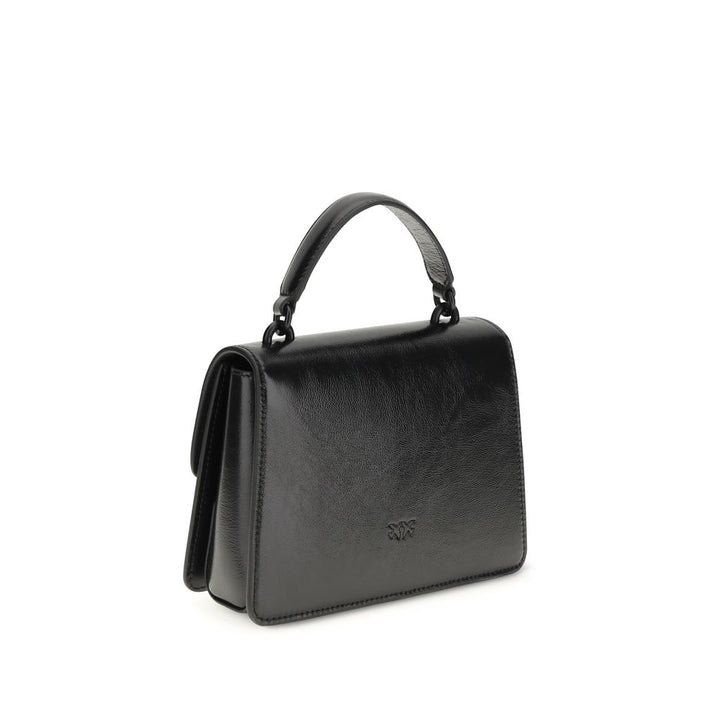 PINKO Black Calf Leather Bos Taurus Shoulder Bag