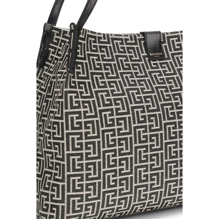 Balmain Black Cotton Shoulder Bag