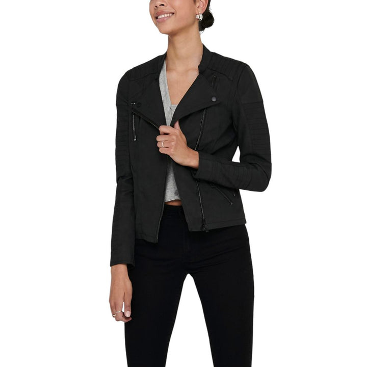 Only Black Polyethylene Biker Jacket