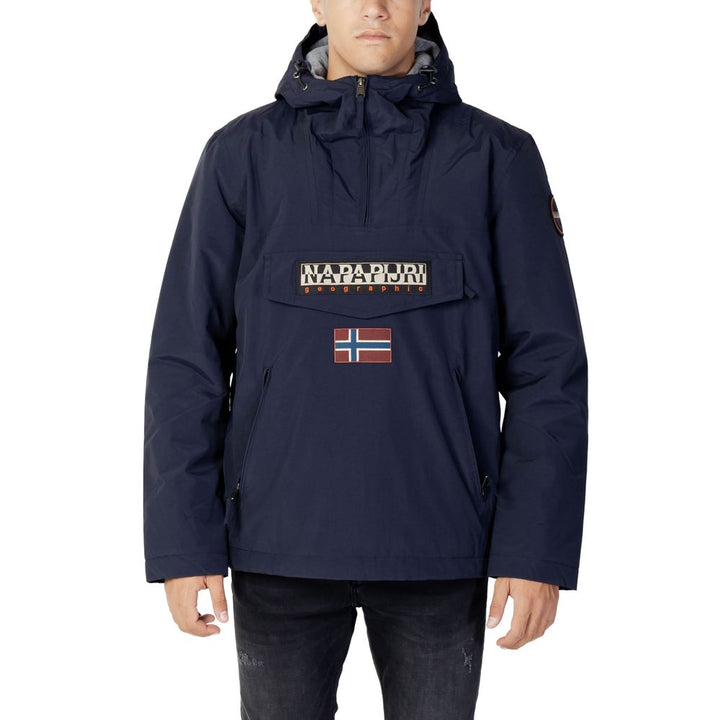Napapijri Blue Polyester Shell Jacket