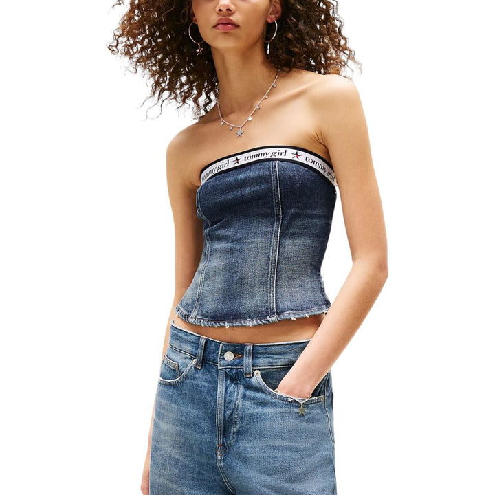 Tommy Hilfiger Jeans Blue Recycled Cotton Top