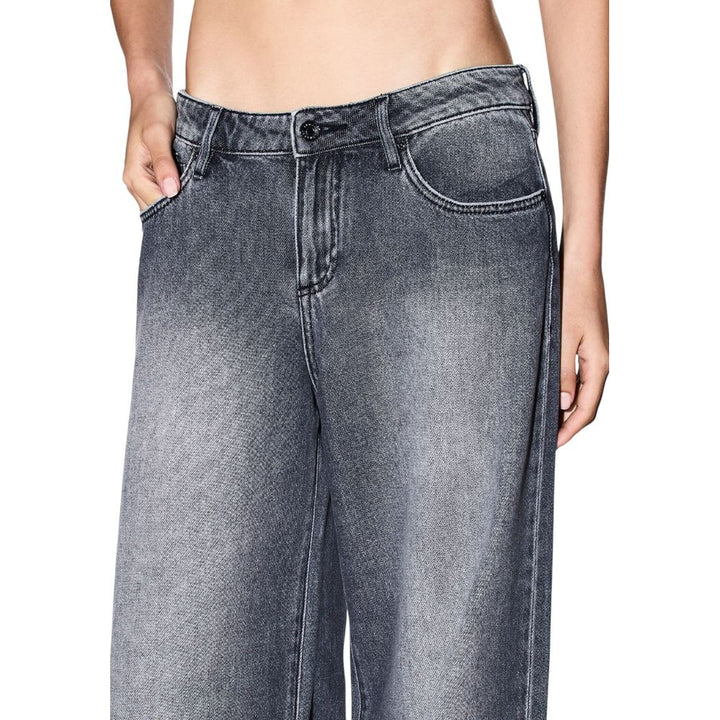 Armani Exchange Gray Cotton Relaxed Fit Jeans