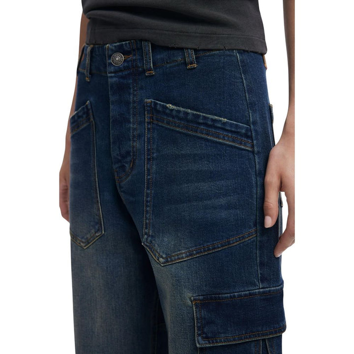 Desigual Blue Cotton Boyfriend Jeans