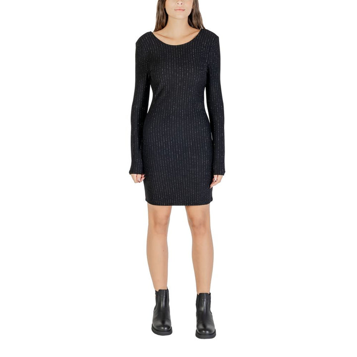 Jacqueline De Yong Black Polyester Short Dress