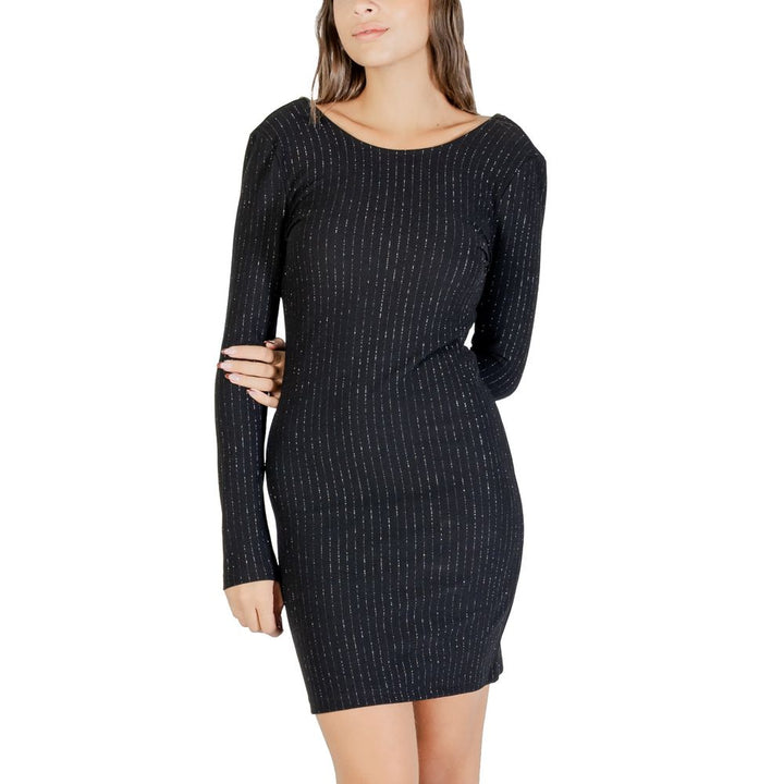 Jacqueline De Yong Black Polyester Short Dress