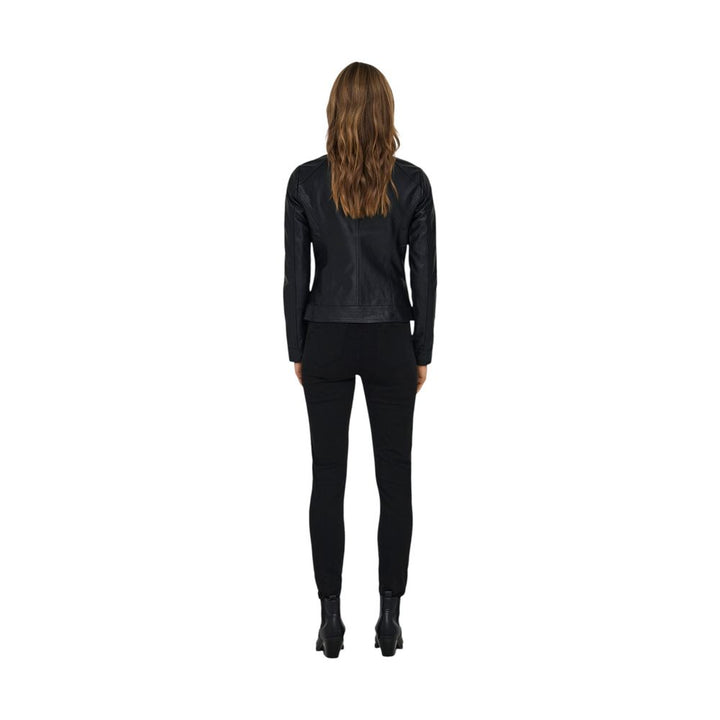 Only Black Polyester Biker Jacket