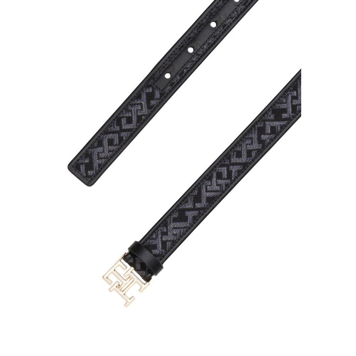Tommy Hilfiger Black Polyester Thin Belt