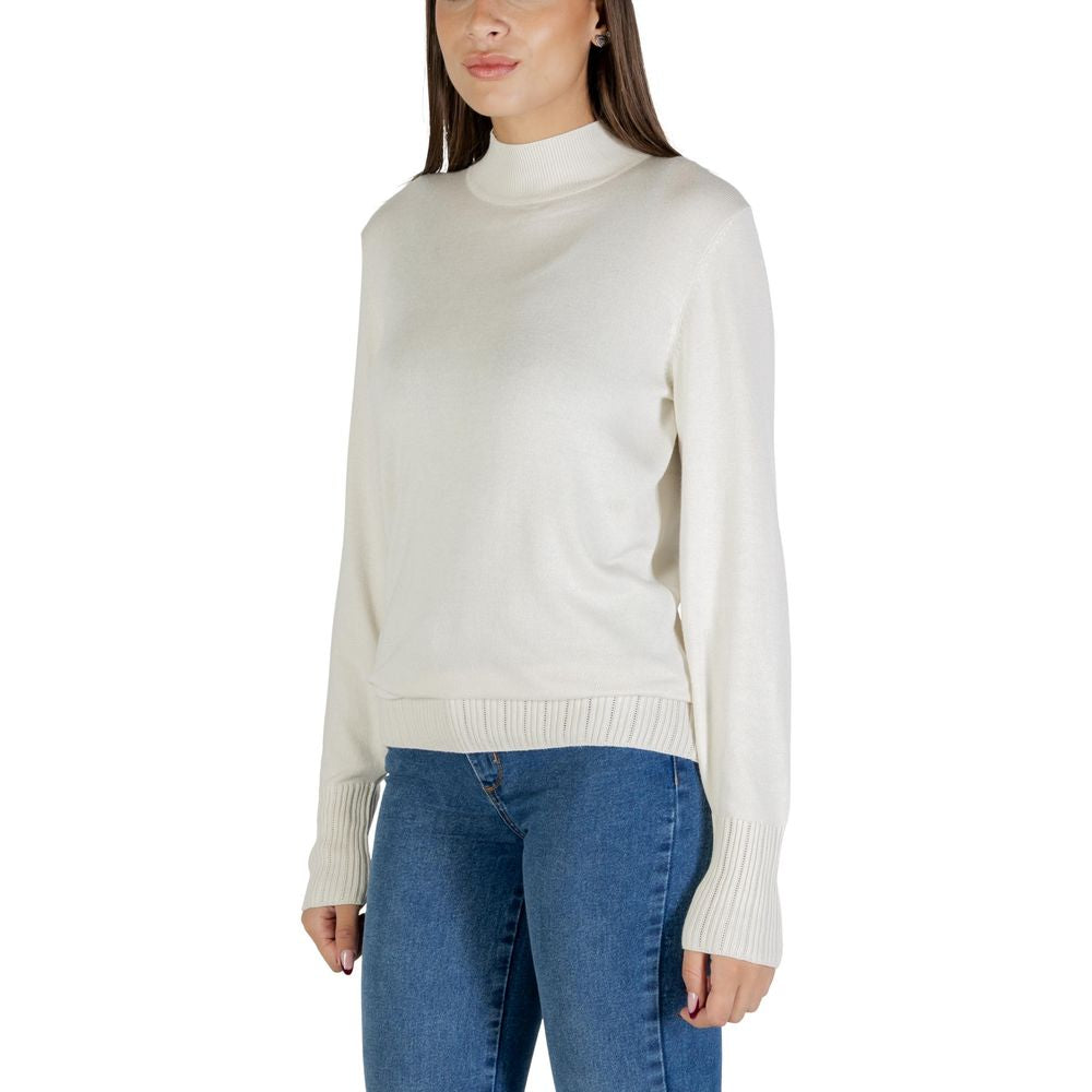 ICHI Beige Viscose Turtleneck