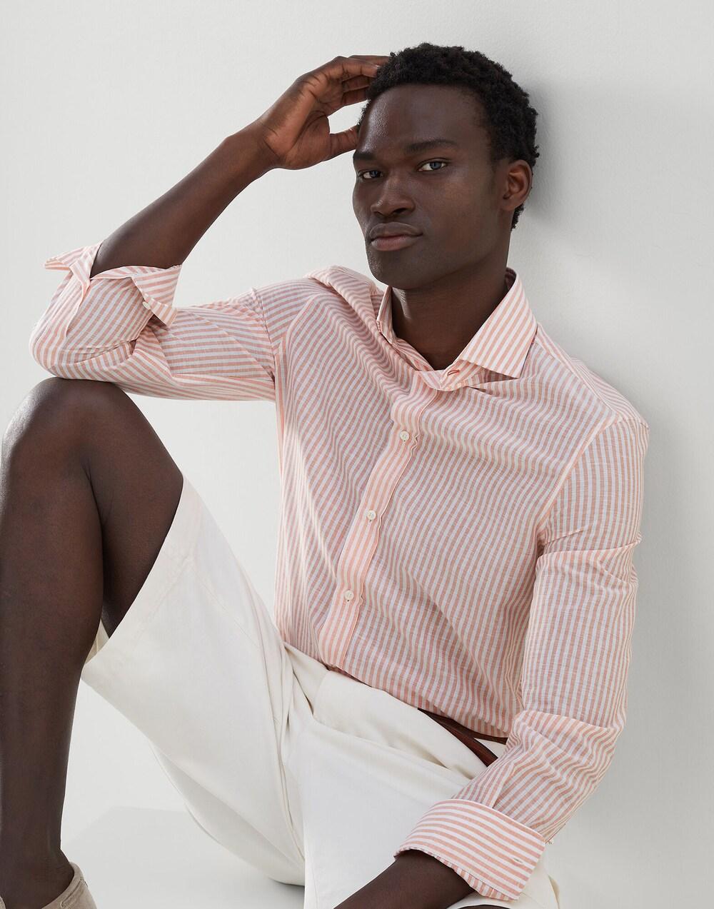 Brunello Cucinelli Bicolor Cotton Dress Shirt
