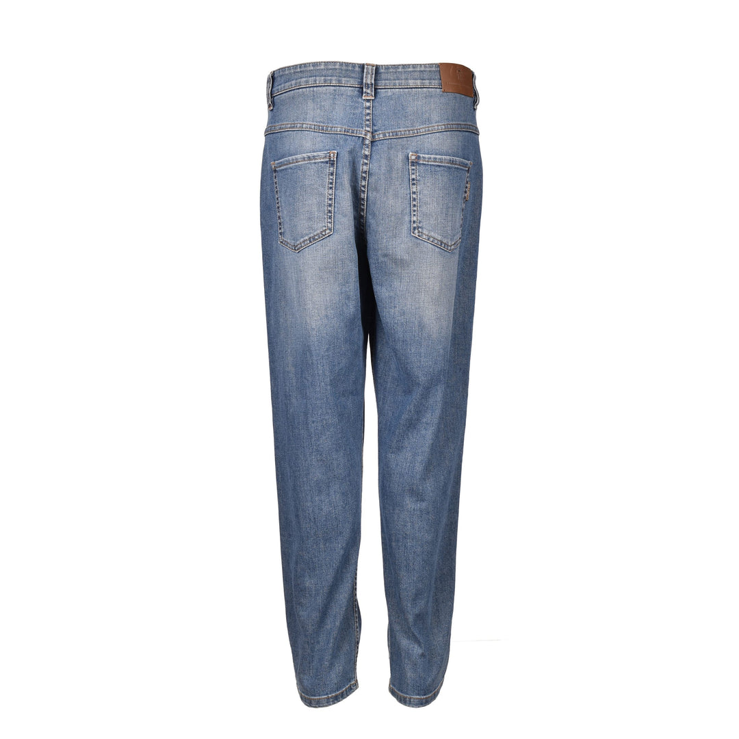 Brunello Cucinelli Blue Cotton Relaxed Fit Jeans