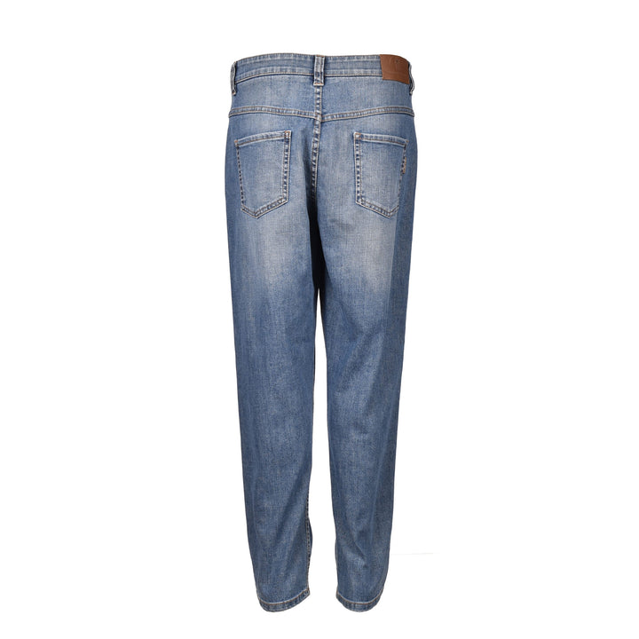Brunello Cucinelli Blue Cotton Relaxed Fit Jeans