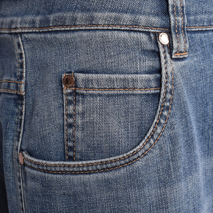 Brunello Cucinelli Blue Cotton Relaxed Fit Jeans