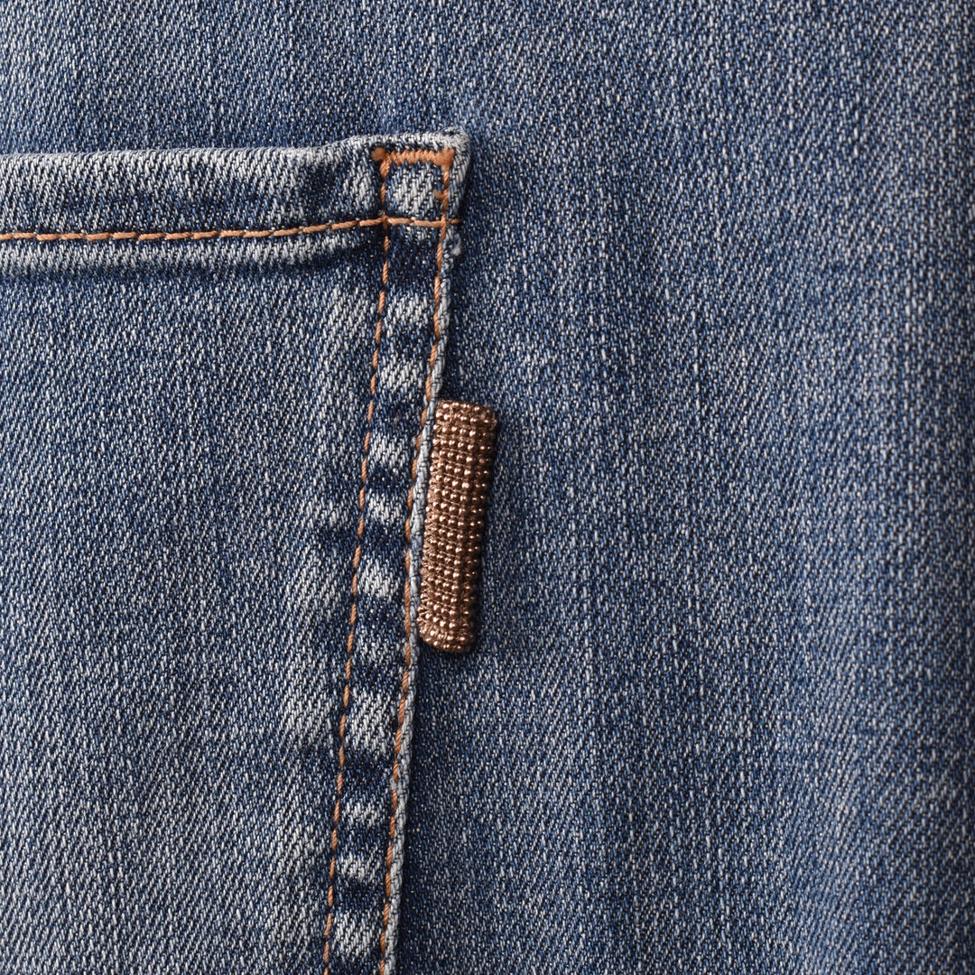 Brunello Cucinelli Blue Cotton Relaxed Fit Jeans