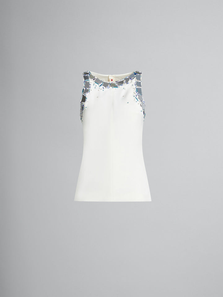 Marni White Fibres Tank Tops