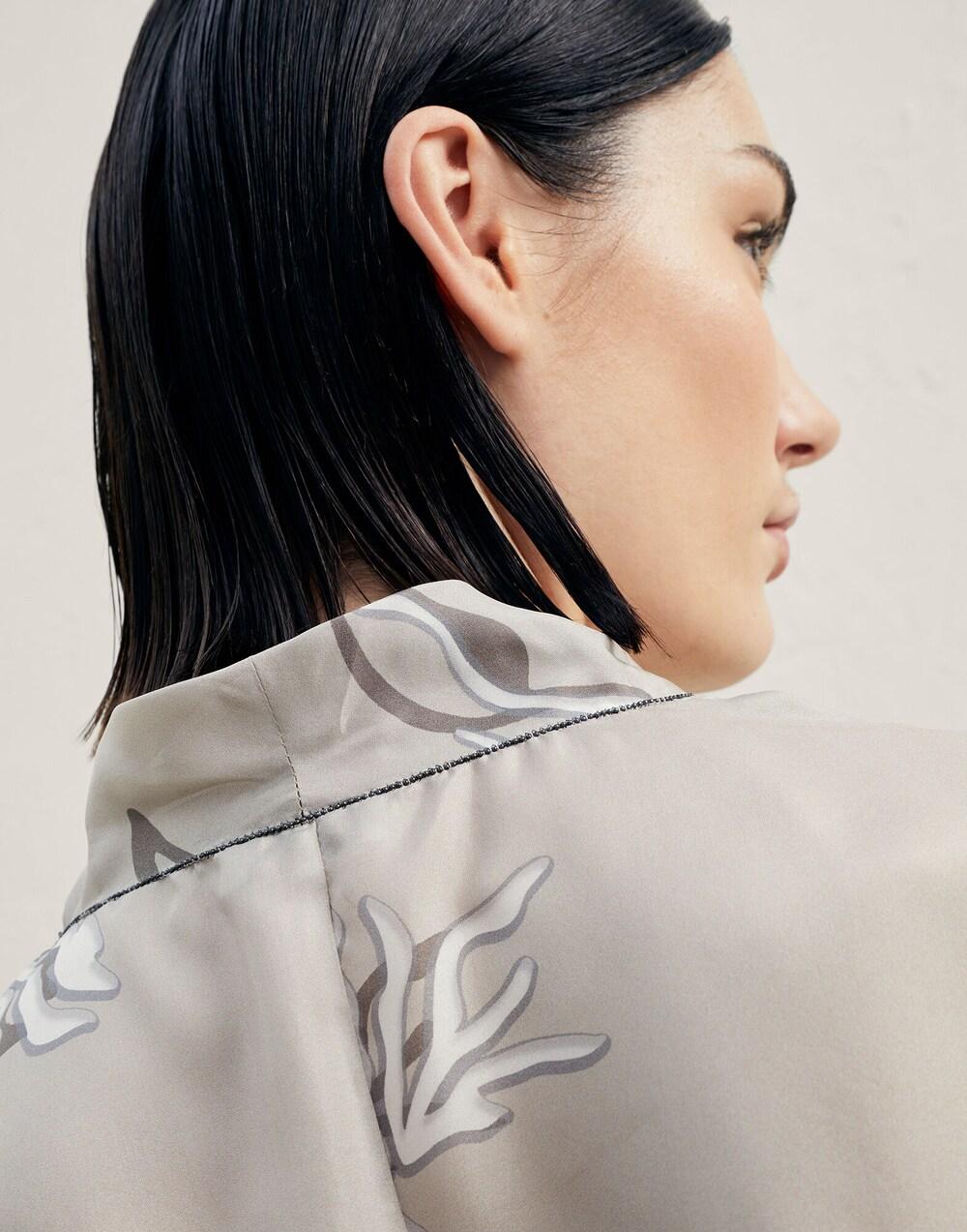 Brunello Cucinelli Bicolor Silk Blouse