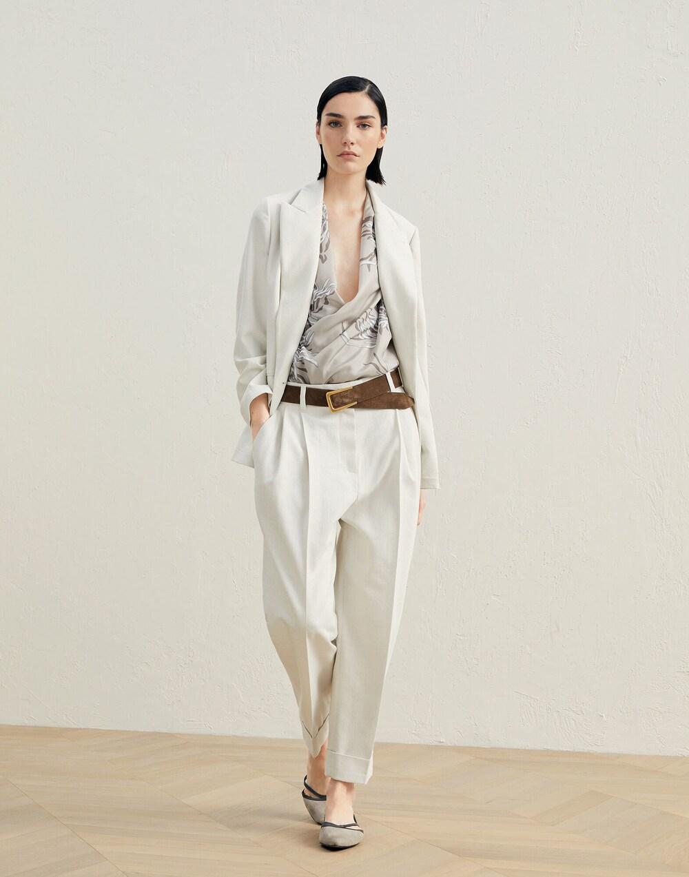 Brunello Cucinelli Bicolor Silk Blouse