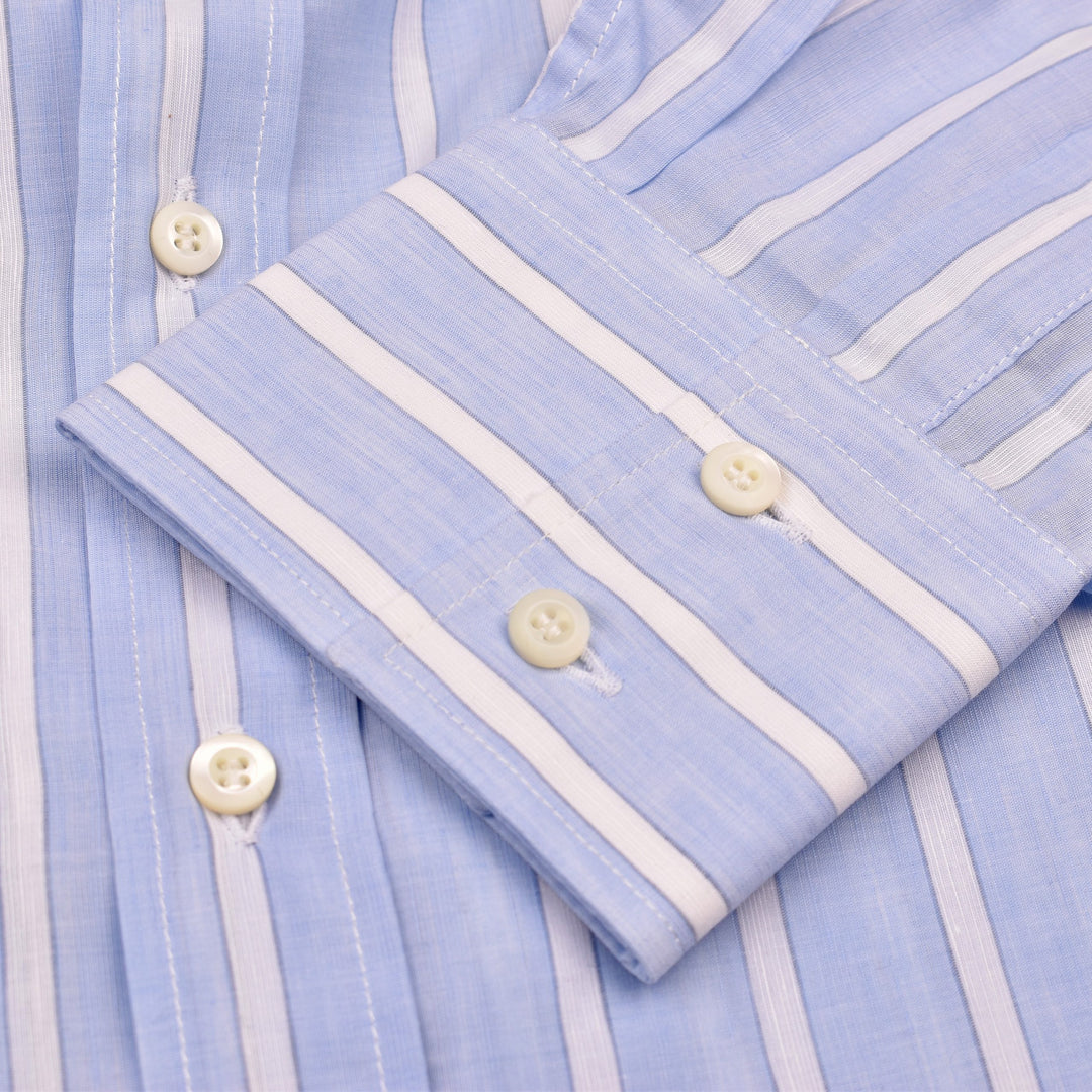 Brunello Cucinelli Light Blue Cotton Shirt
