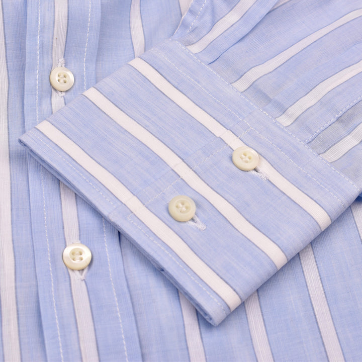 Brunello Cucinelli Light Blue Cotton Shirt