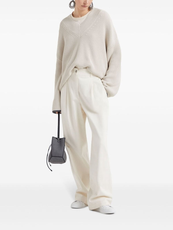 Brunello Cucinelli White Silk T-Shirt